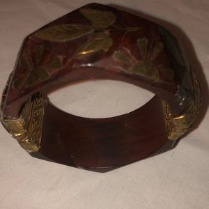 Vintage Inlaid Wood Bracelet
